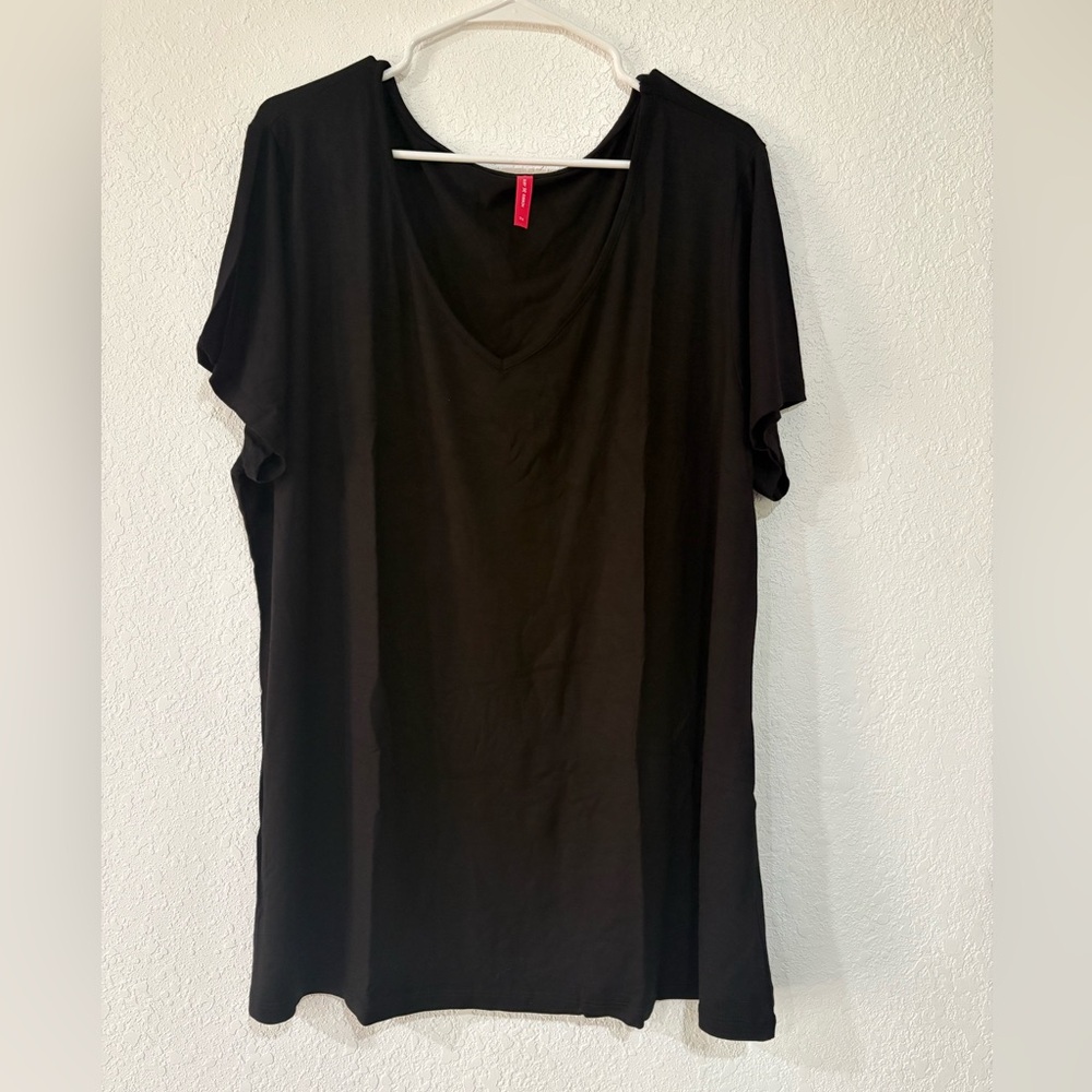 Ruby Ribbon Scoop Neck Top in Black XXL NWT